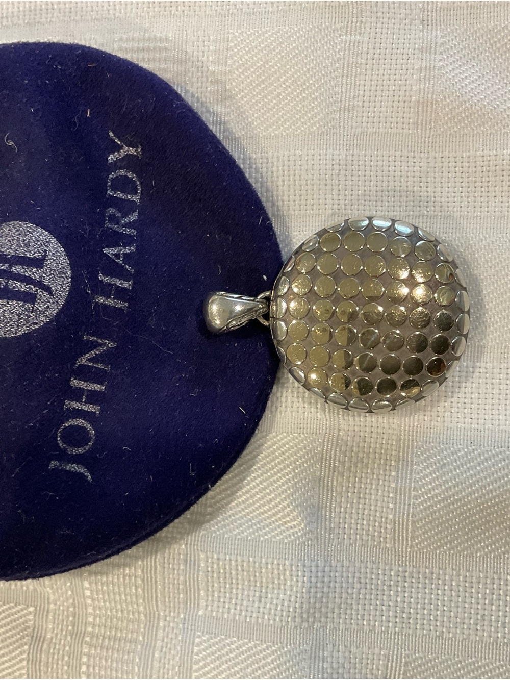 Vintage John Hardy Round Dot series Locket Pendant in 18k gold and 925 silver - Picture 4 of 8
